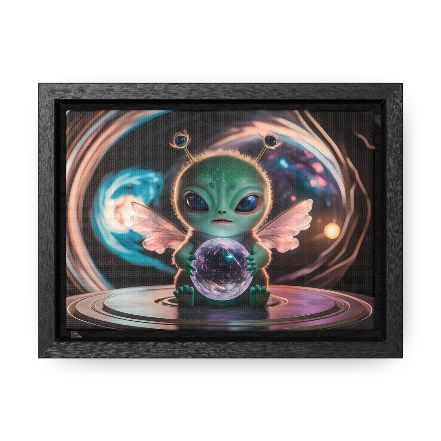 Guardian of the Cosmic Crystal - Gallery Canvas Wraps, Horizontal Frame