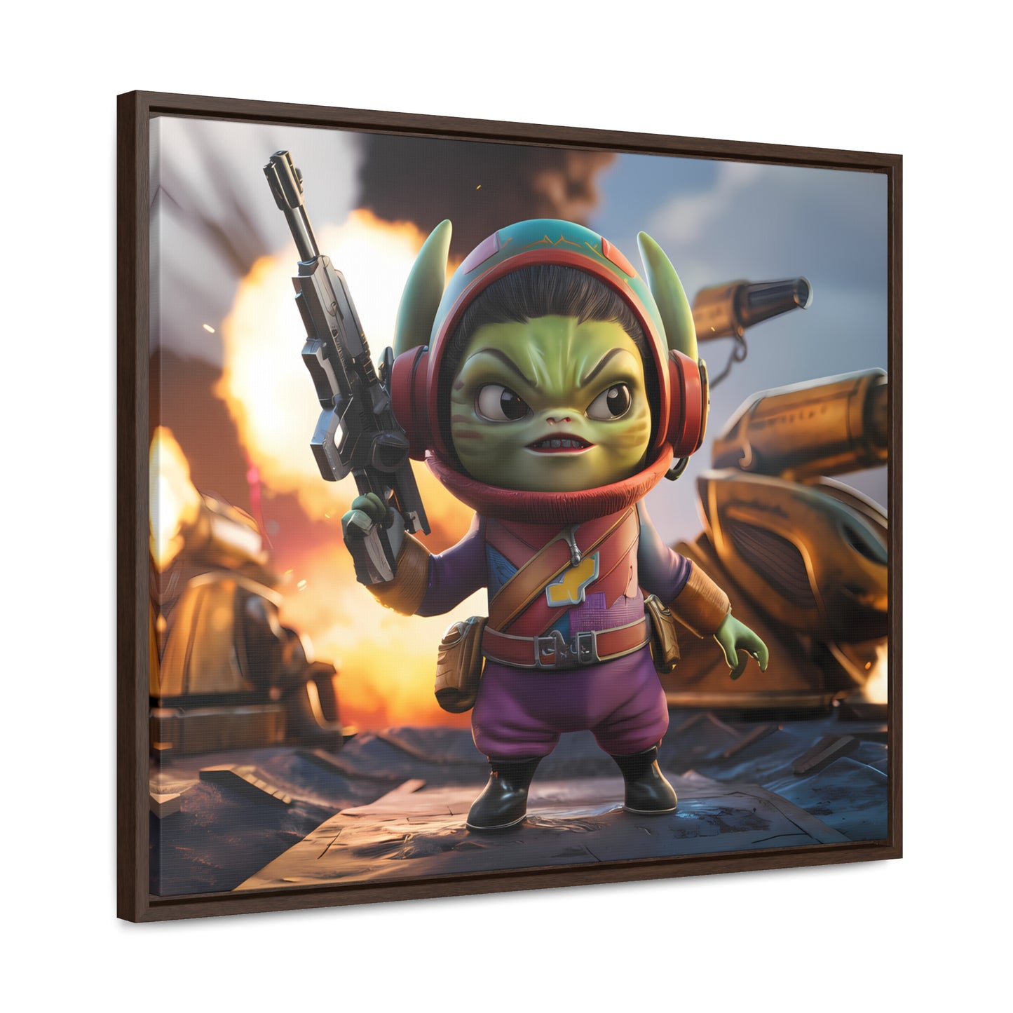 "Galactic Gremlin Commander" - Gallery Canvas Wraps, Horizontal Frame
