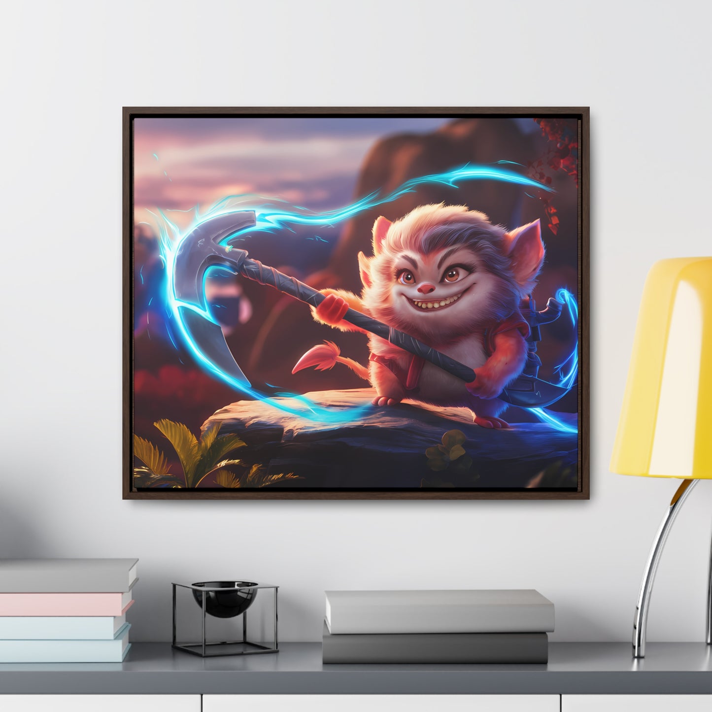 "Glowblade Guardian" - Gallery Canvas Wraps, Horizontal Frame