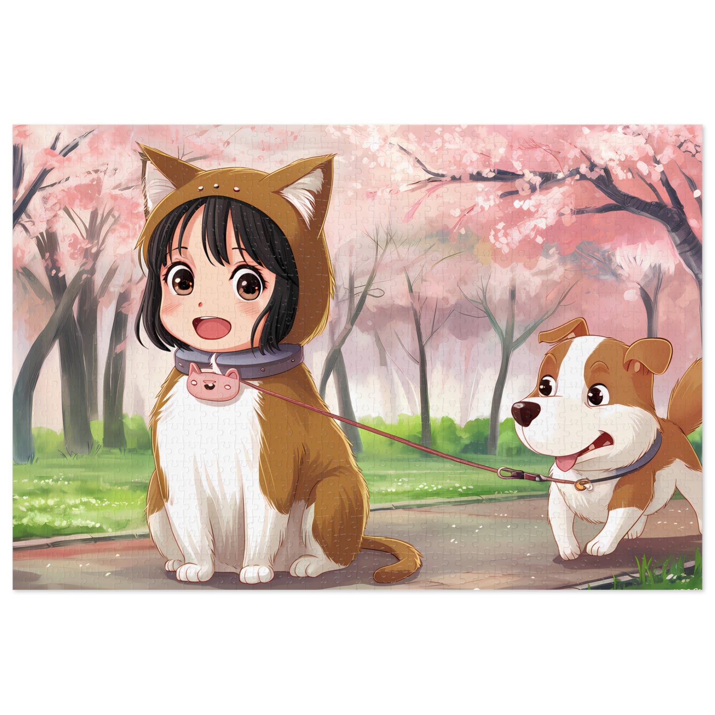 "Puppy Walk in the Park" - Jigsaw Puzzle (30, 110, 252, 500,1000-Piece)