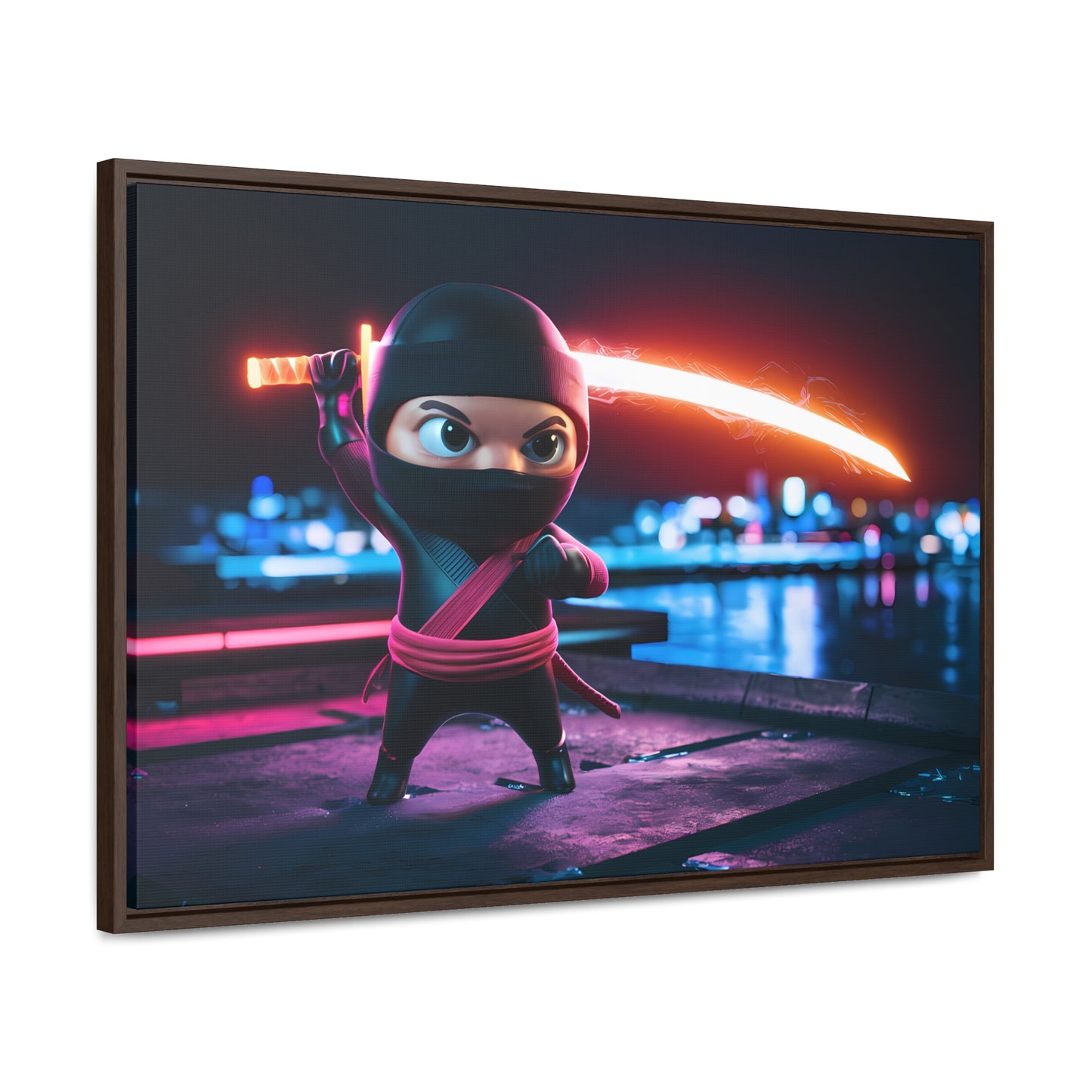 Neon Ninja Showdown - Gallery Canvas Wraps, Horizontal Frame