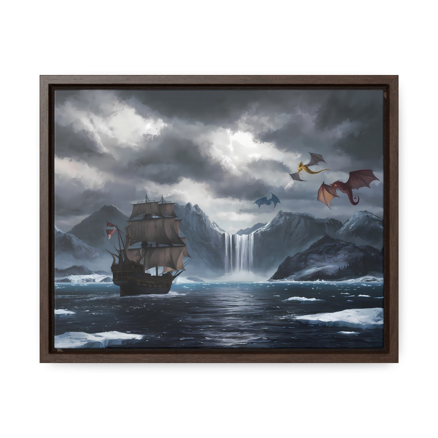 "The Voyage to Dragon's Fjord" - Gallery Canvas Wraps, Horizontal Frame