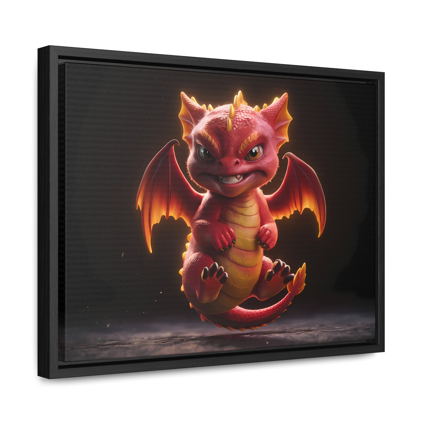 "Fiery Little Guardian" - Gallery Canvas Wraps, Horizontal Frame