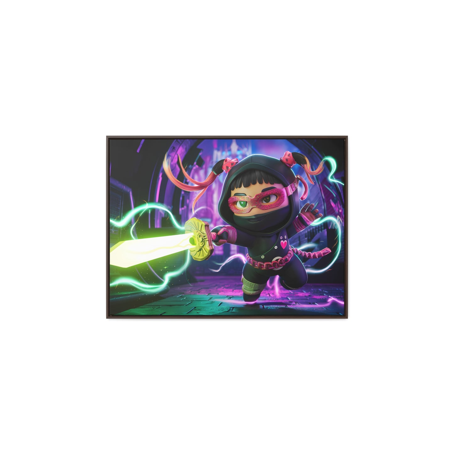 Neon Ninja Unleashed - Gallery Canvas Wraps, Horizontal Frame