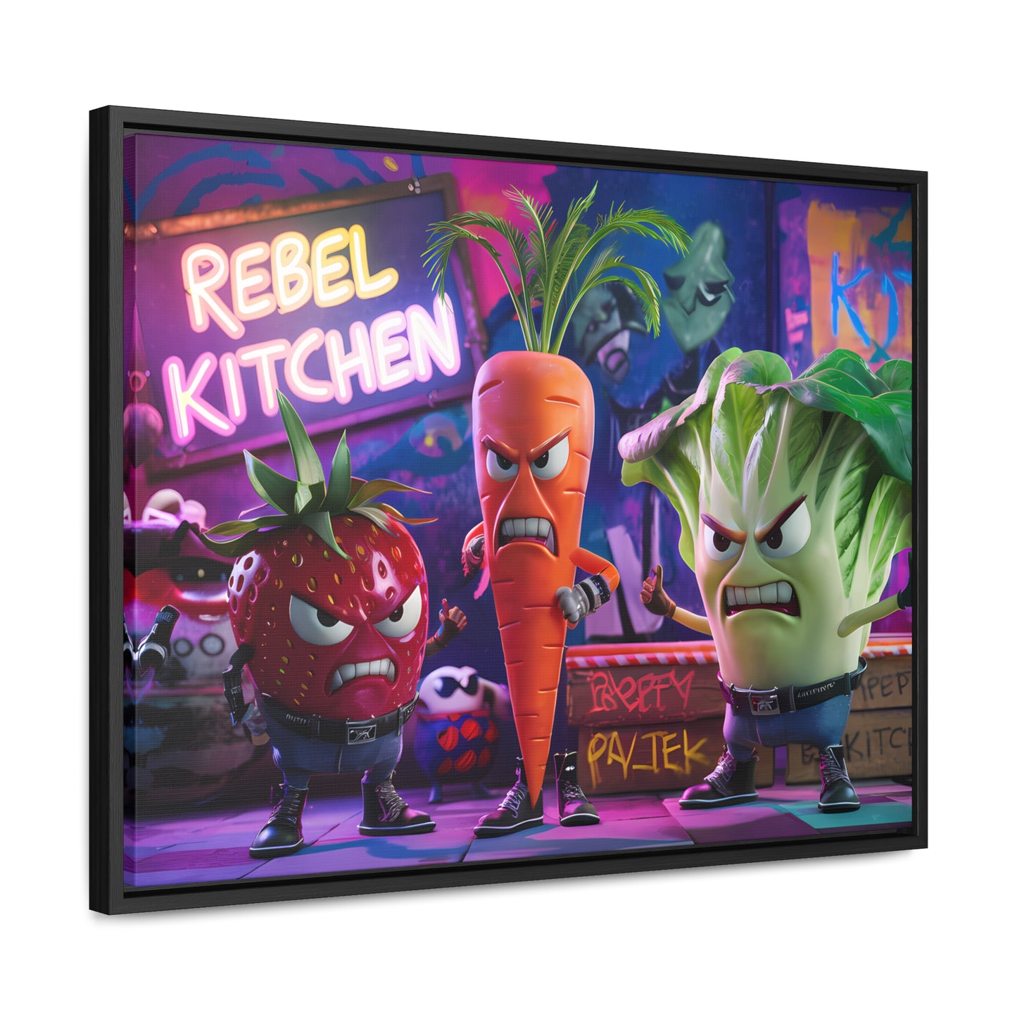 Rebel Veggie Squad - Gallery Canvas Wraps, Horizontal Frame