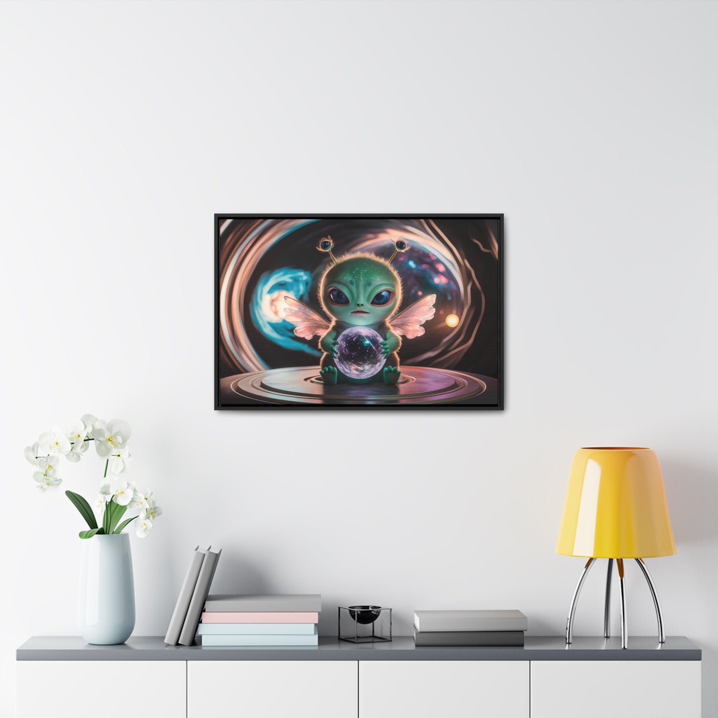 Guardian of the Cosmic Crystal - Gallery Canvas Wraps, Horizontal Frame