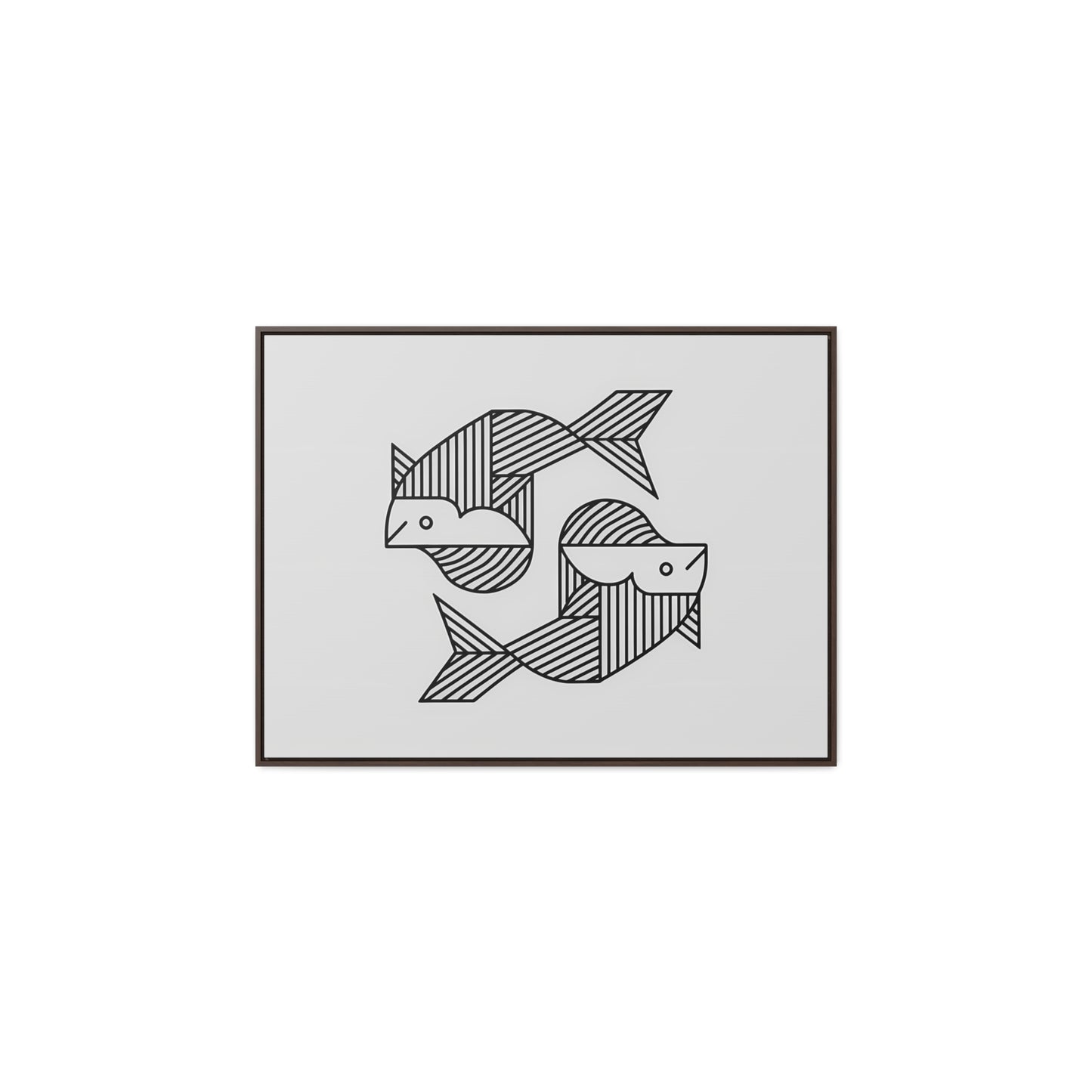 Pisces in Geometric Harmony - Gallery Canvas Wraps, Horizontal Frame