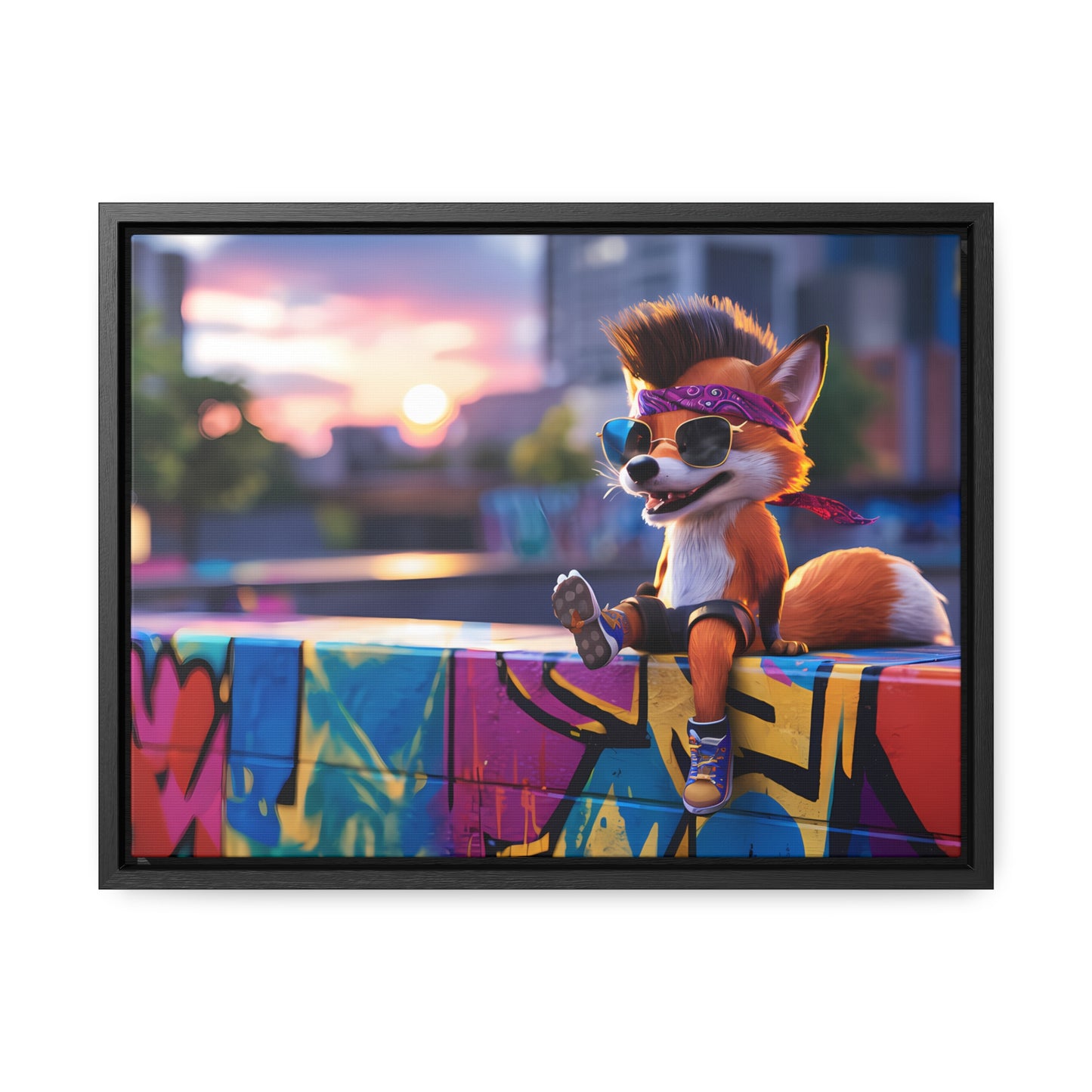 Urban Fox Vibes - Gallery Canvas Wraps, Horizontal Frame
