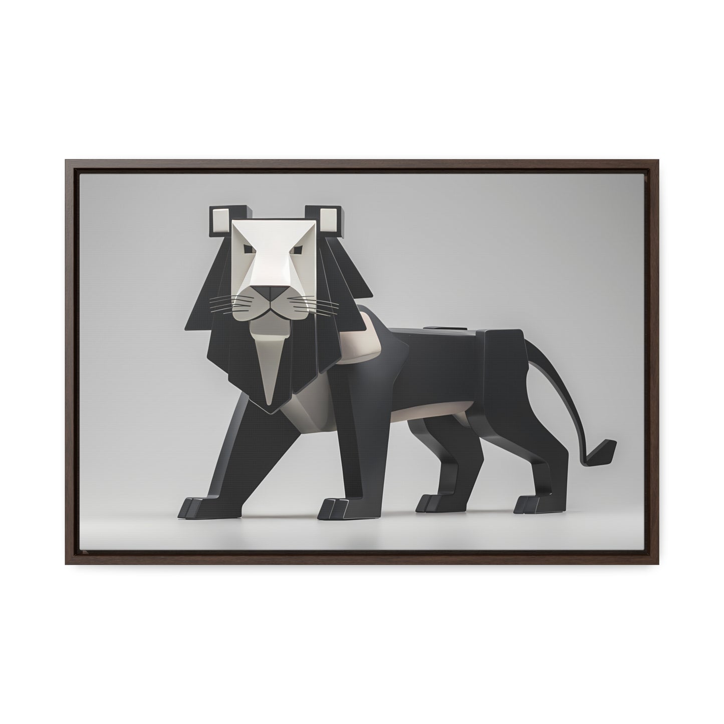 Regal Geometric Lion - Gallery Canvas Wraps, Horizontal Frame