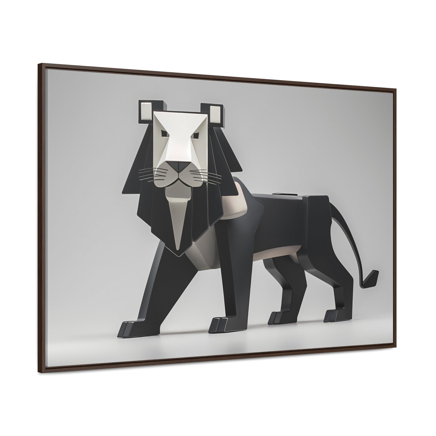 Regal Geometric Lion - Gallery Canvas Wraps, Horizontal Frame