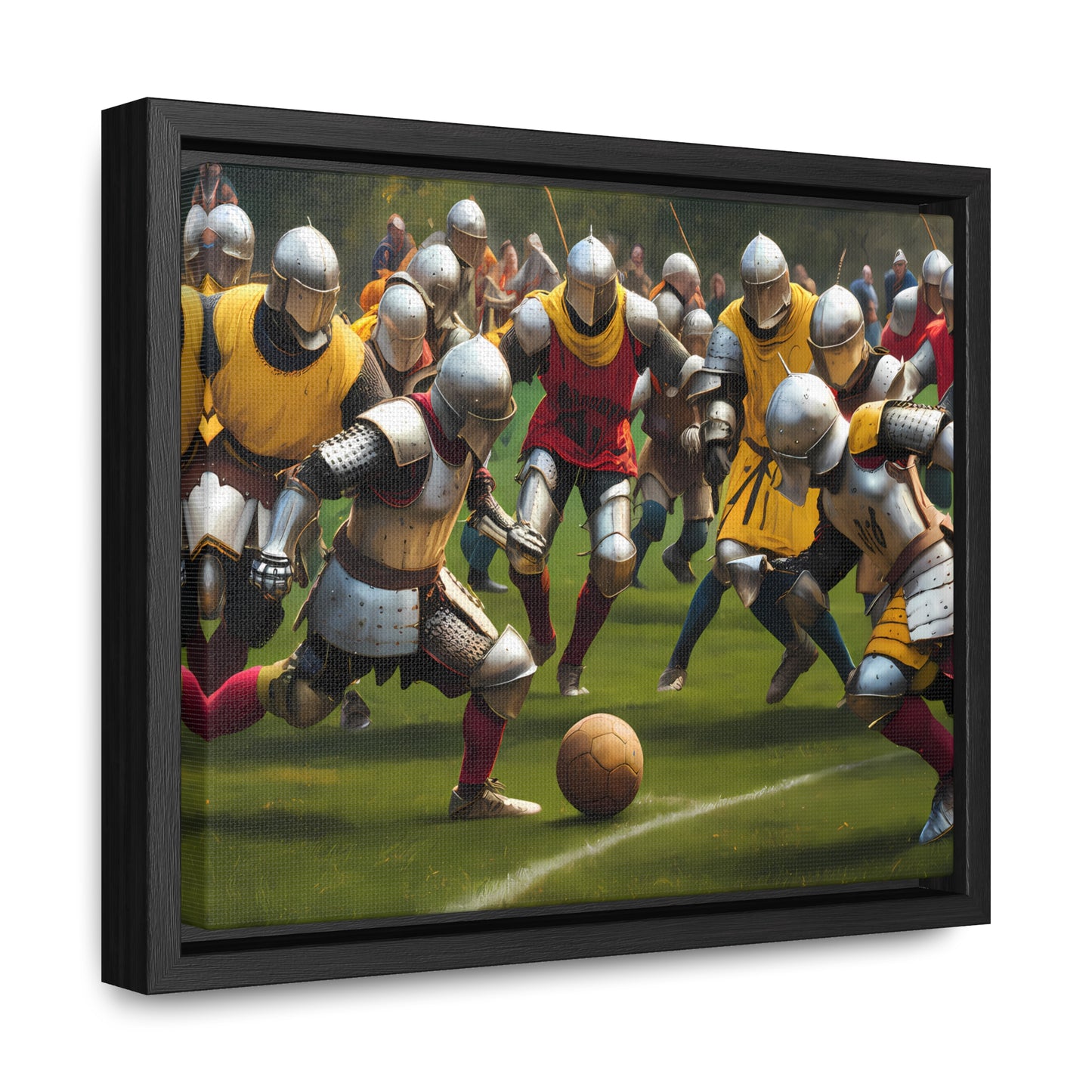 Medieval Football Battle - Gallery Canvas Wraps, Horizontal Frame