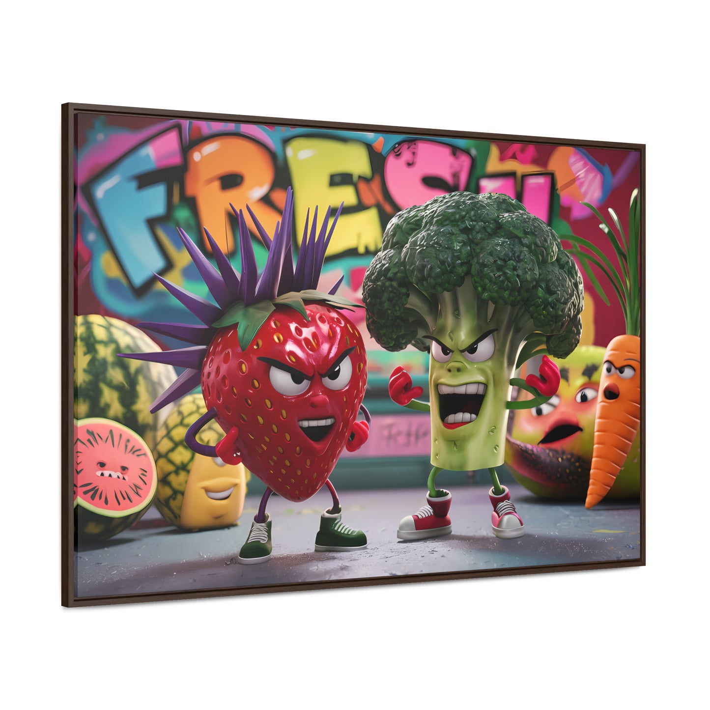 "Fresh Fight: Battle of the Bites" - Gallery Canvas Wraps, Horizontal Frame