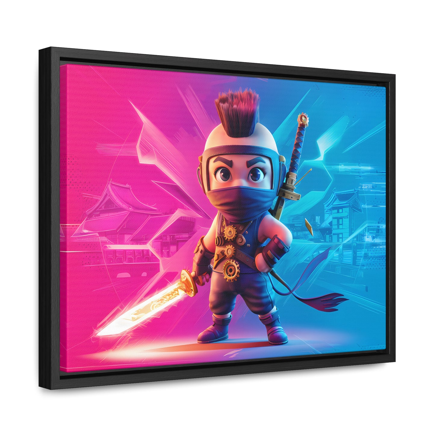 Neon Ninja Showdown - Gallery Canvas Wraps, Horizontal Frame