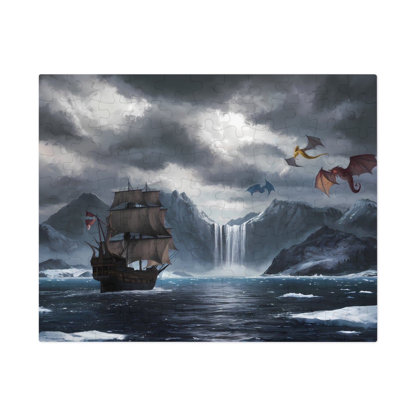 Dragons Over Frozen Seas - Jigsaw Puzzle (30, 110, 252, 500,1000-Piece)
