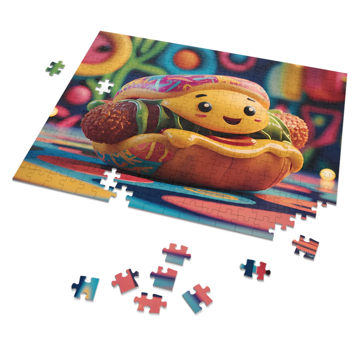 "Cheerful Hotdog Delight" - Jigsaw Puzzle (30, 110, 252, 500,1000-Piece)