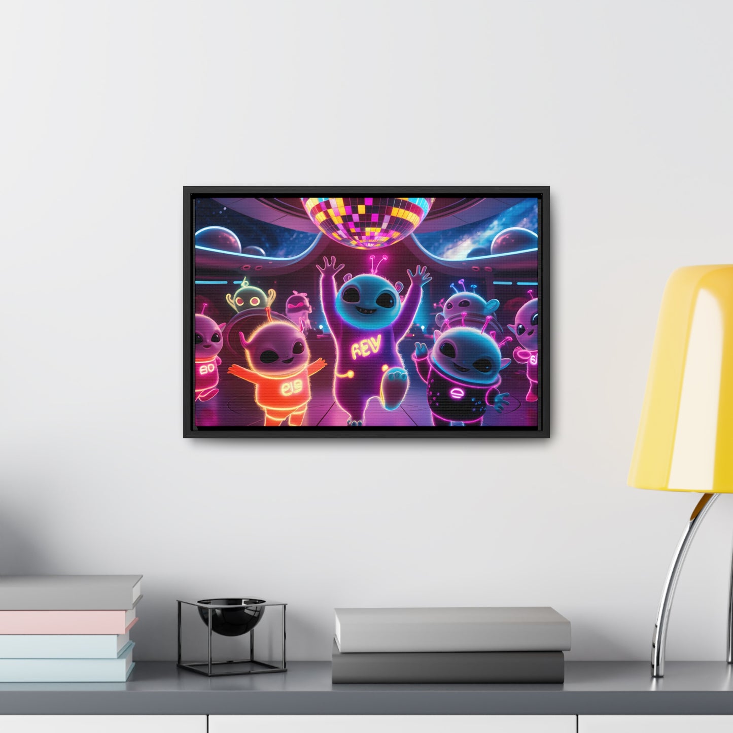Intergalactic Neon Dance Party - Gallery Canvas Wraps, Horizontal Frame