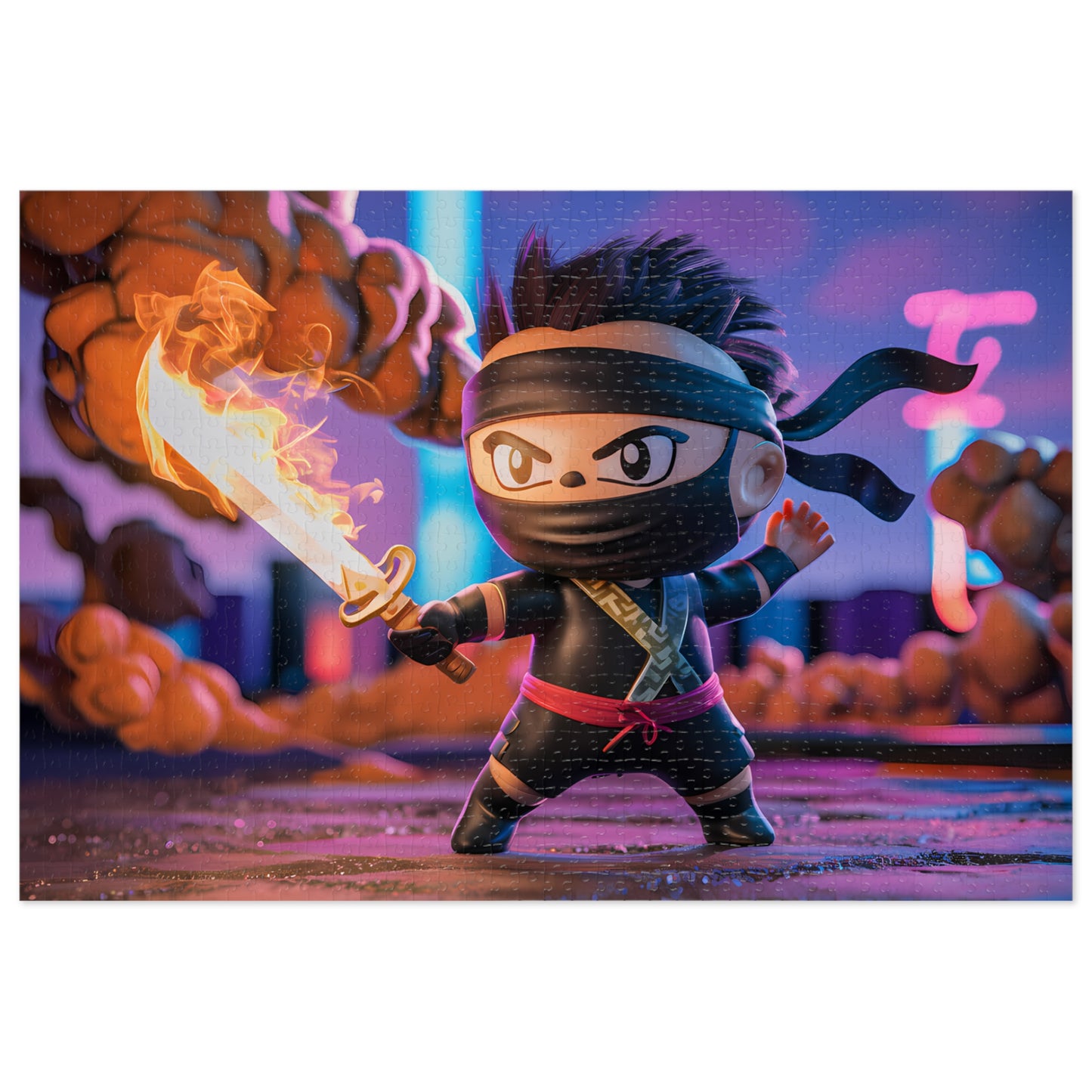 Flameblade Ninja Showdown - Jigsaw Puzzle (30, 110, 252, 500,1000-Piece)