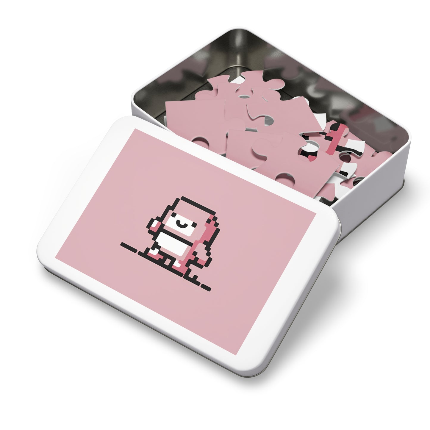 Pixelated Pink Character on a Soft Background - Jigsaw Puzzle (30, 110, 252, 500,1000-Piece)
