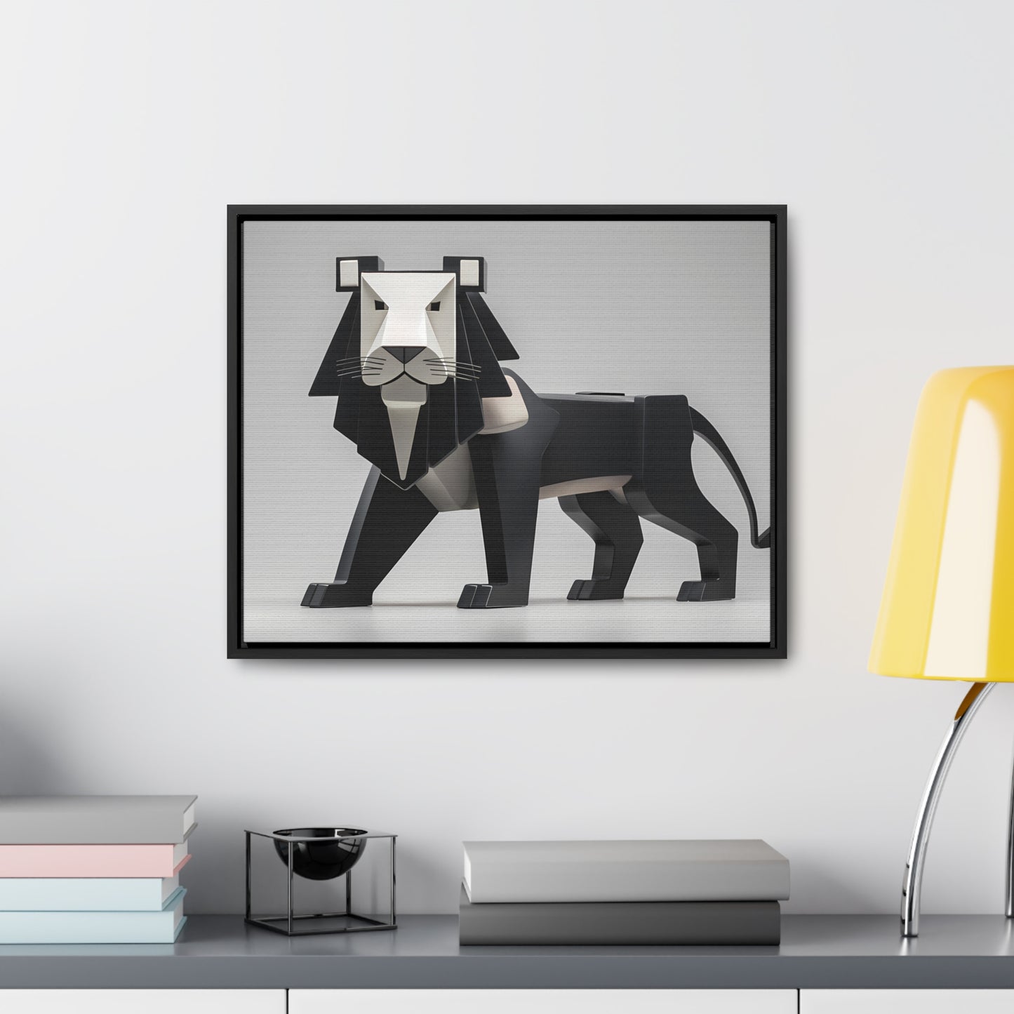 Regal Geometric Lion - Gallery Canvas Wraps, Horizontal Frame