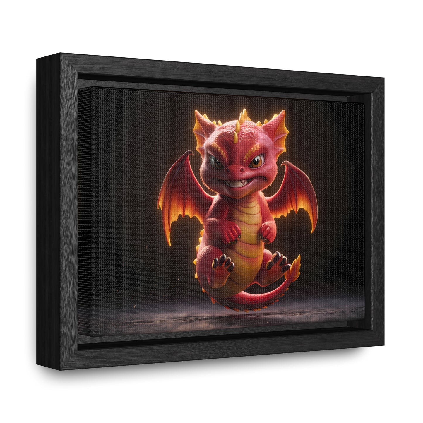 "Fiery Little Guardian" - Gallery Canvas Wraps, Horizontal Frame