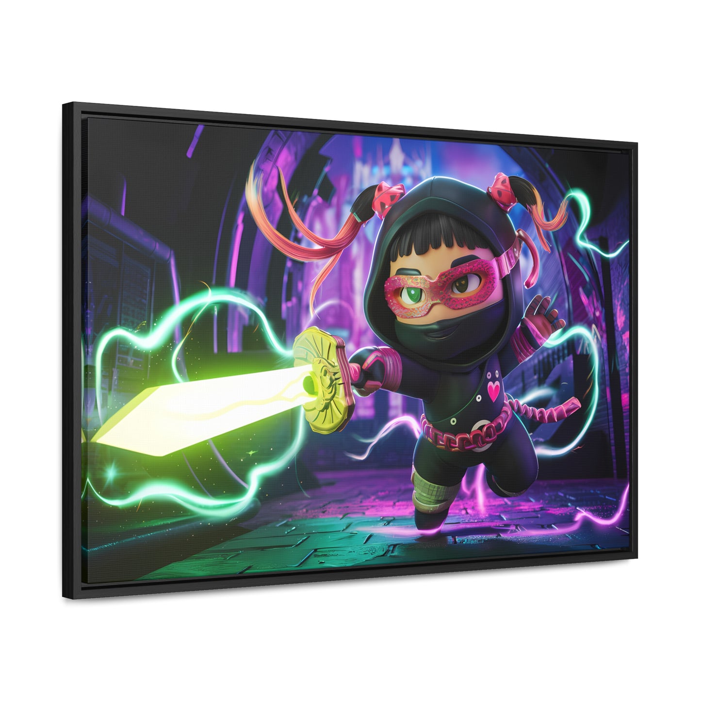 Neon Ninja Unleashed - Gallery Canvas Wraps, Horizontal Frame