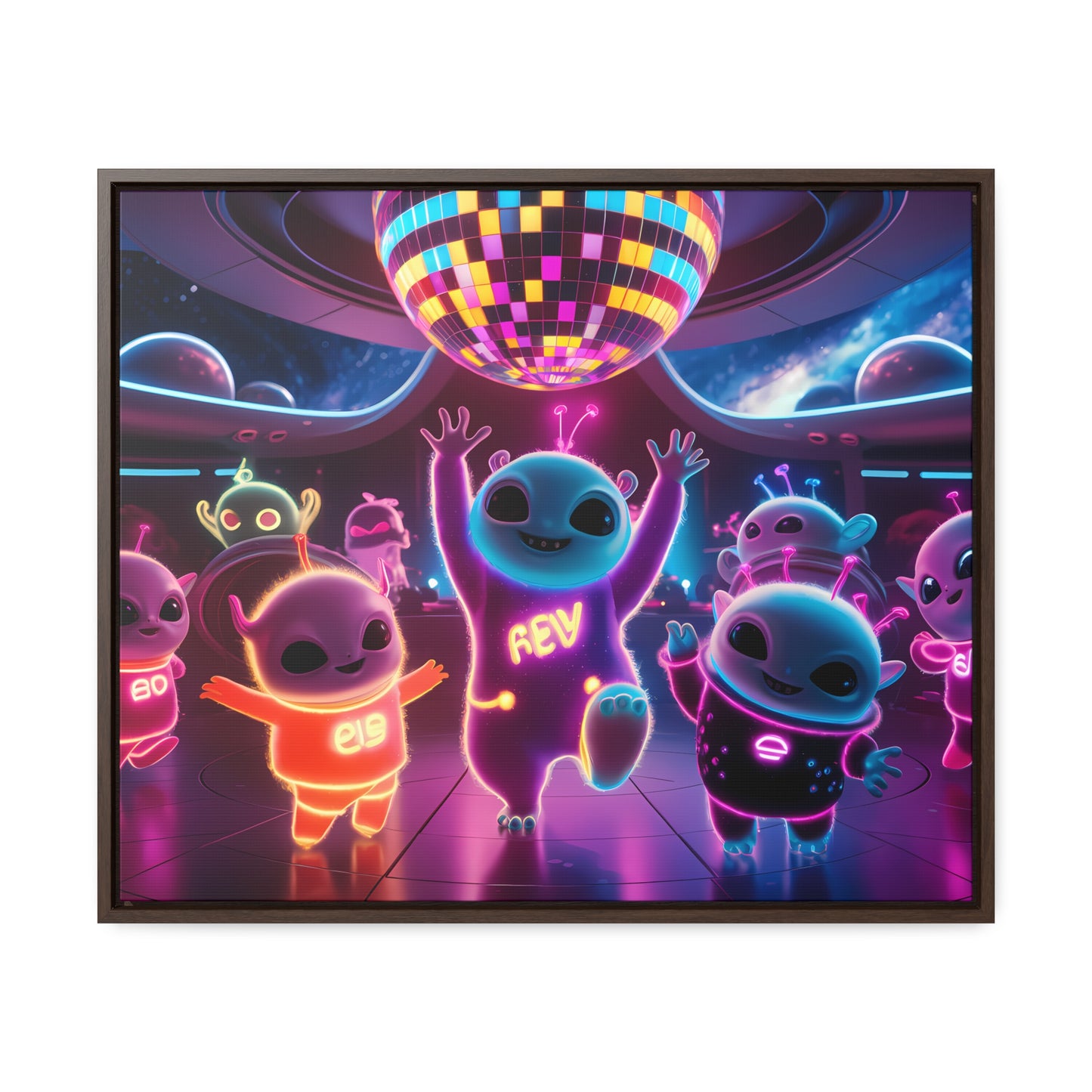 Intergalactic Neon Dance Party - Gallery Canvas Wraps, Horizontal Frame