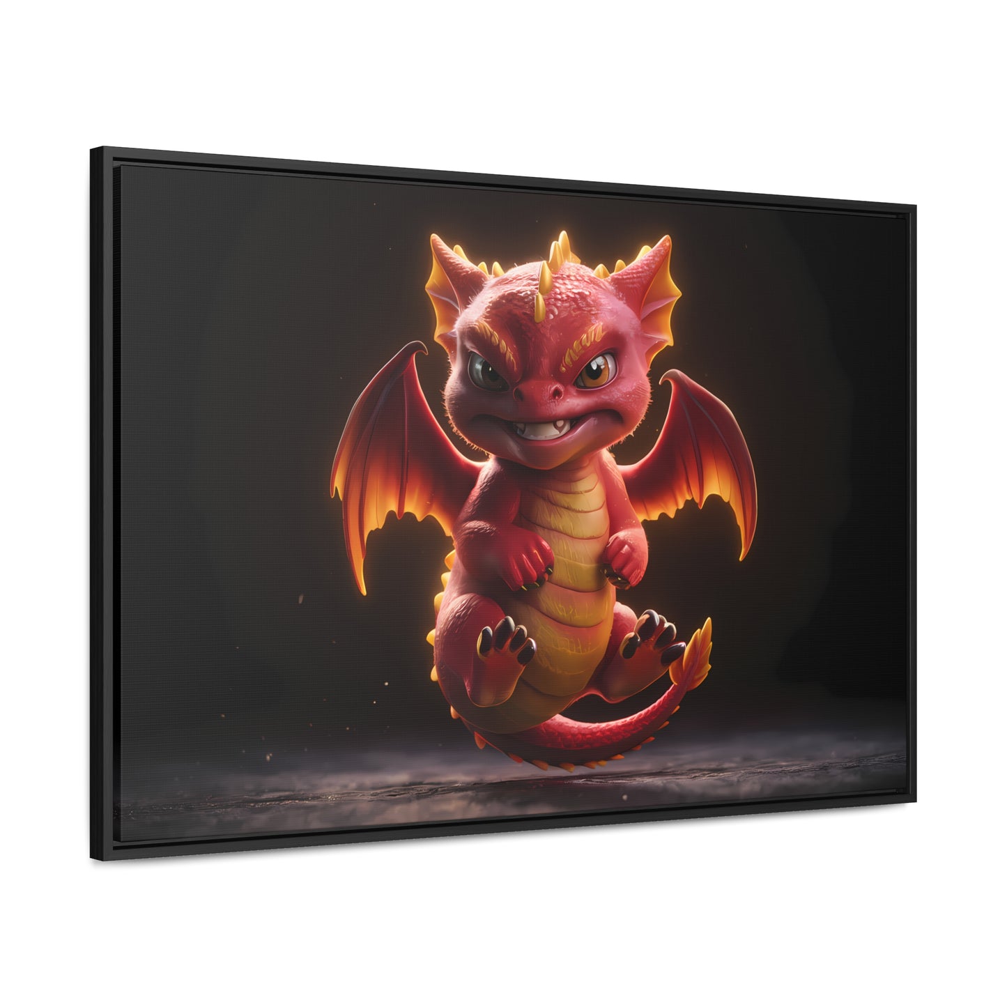 "Fiery Little Guardian" - Gallery Canvas Wraps, Horizontal Frame