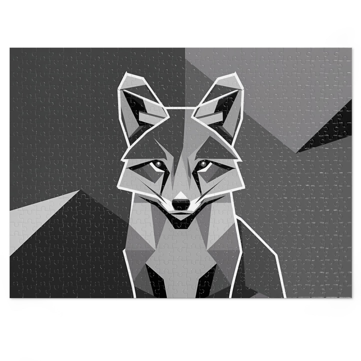 Geometric Fox in Monochrome - Jigsaw Puzzle (30, 110, 252, 500,1000-Piece)