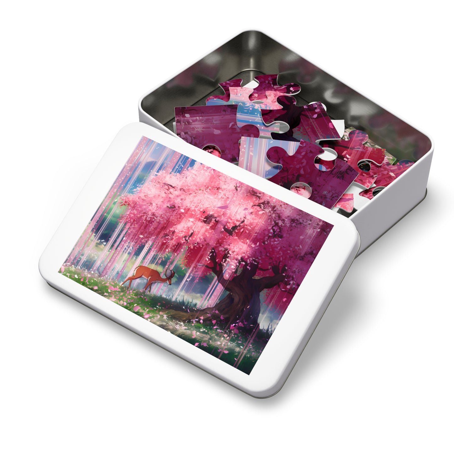 Serenity Under the Sakura Rain - Jigsaw Puzzle (30, 110, 252, 500,1000-Piece)