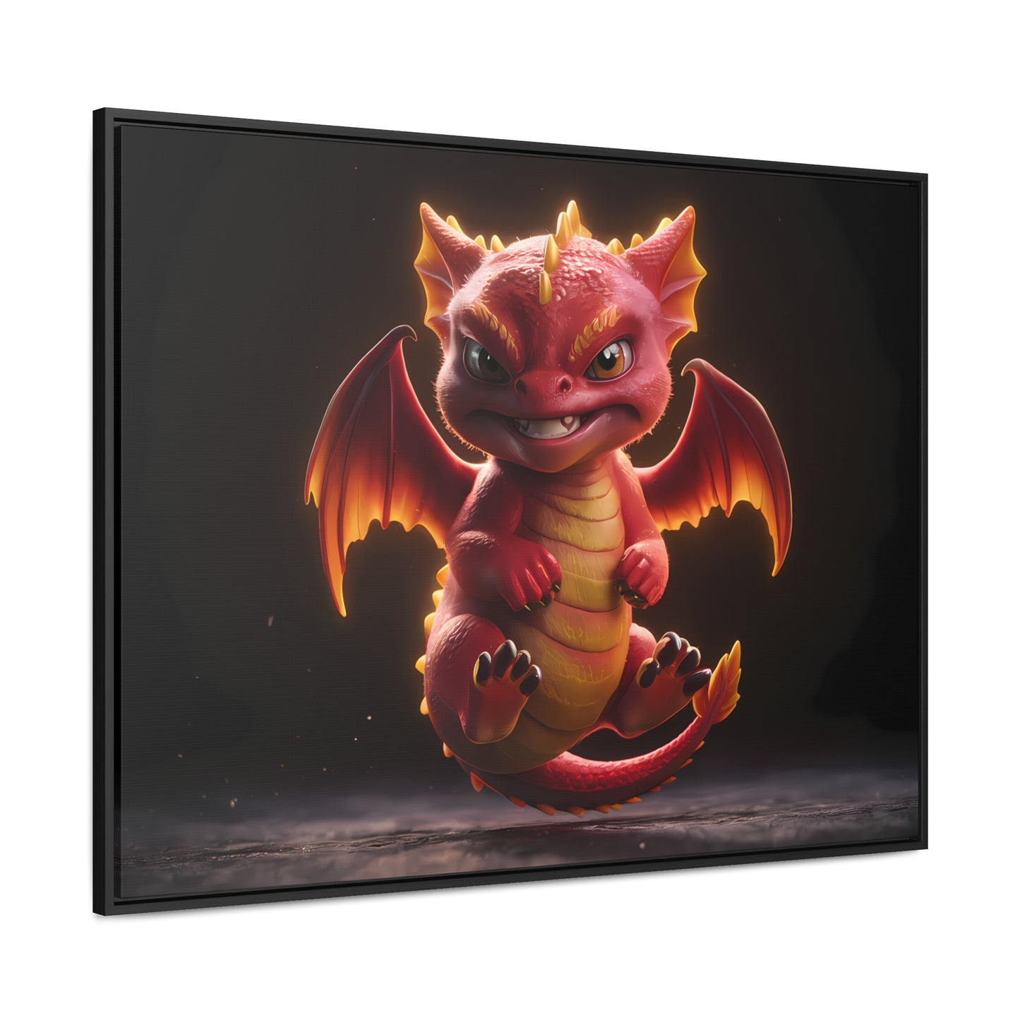 "Fiery Little Guardian" - Gallery Canvas Wraps, Horizontal Frame