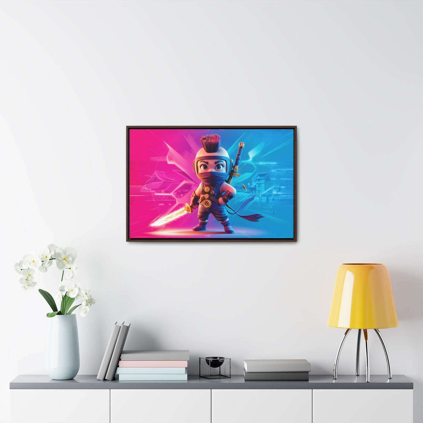Neon Ninja Showdown - Gallery Canvas Wraps, Horizontal Frame