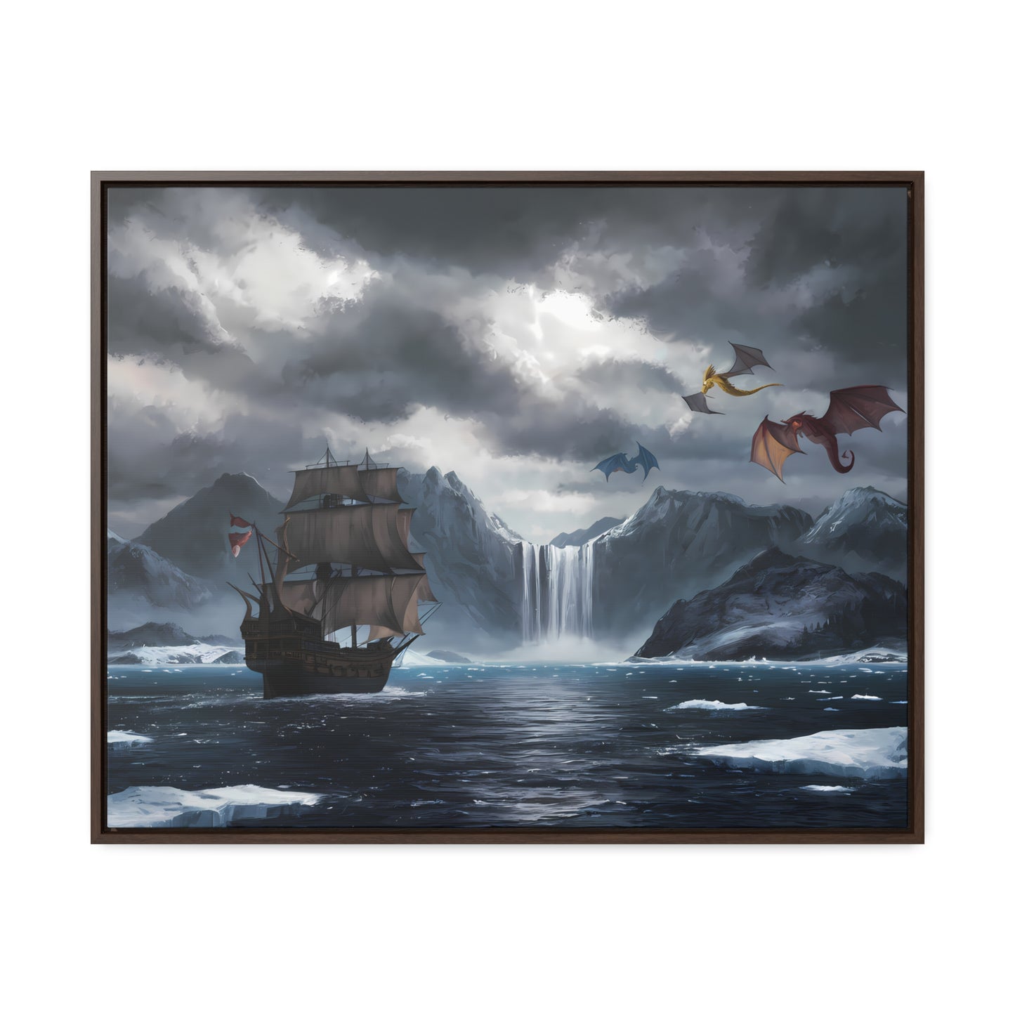 "The Voyage to Dragon's Fjord" - Gallery Canvas Wraps, Horizontal Frame