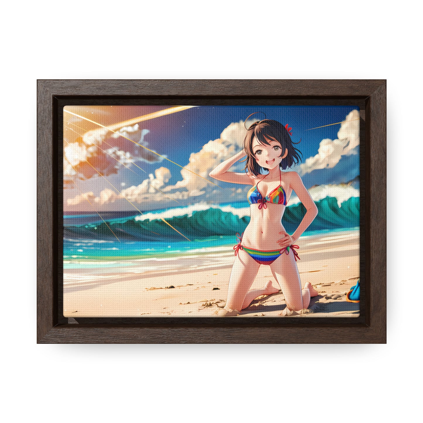 Sunlit Shores of Joy - Gallery Canvas Wraps, Horizontal Frame