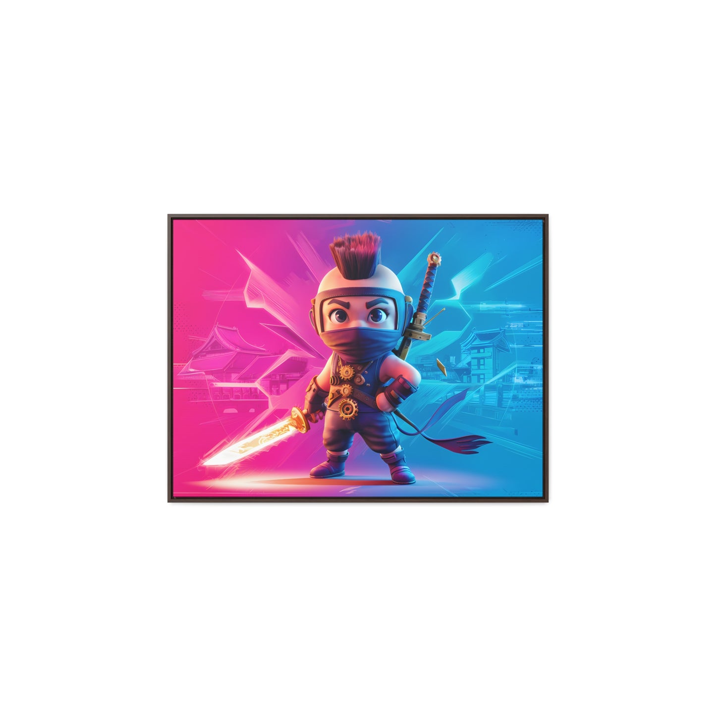 Neon Ninja Showdown - Gallery Canvas Wraps, Horizontal Frame