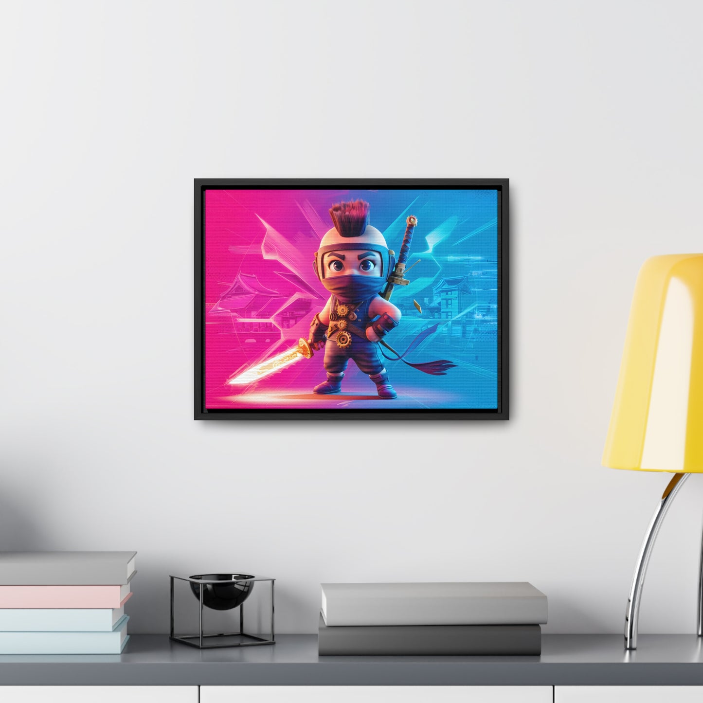 Neon Ninja Showdown - Gallery Canvas Wraps, Horizontal Frame