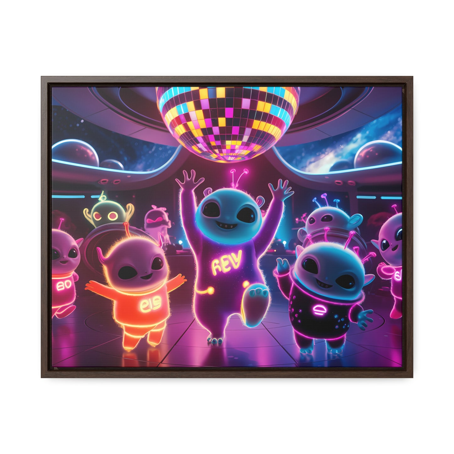 Intergalactic Neon Dance Party - Gallery Canvas Wraps, Horizontal Frame