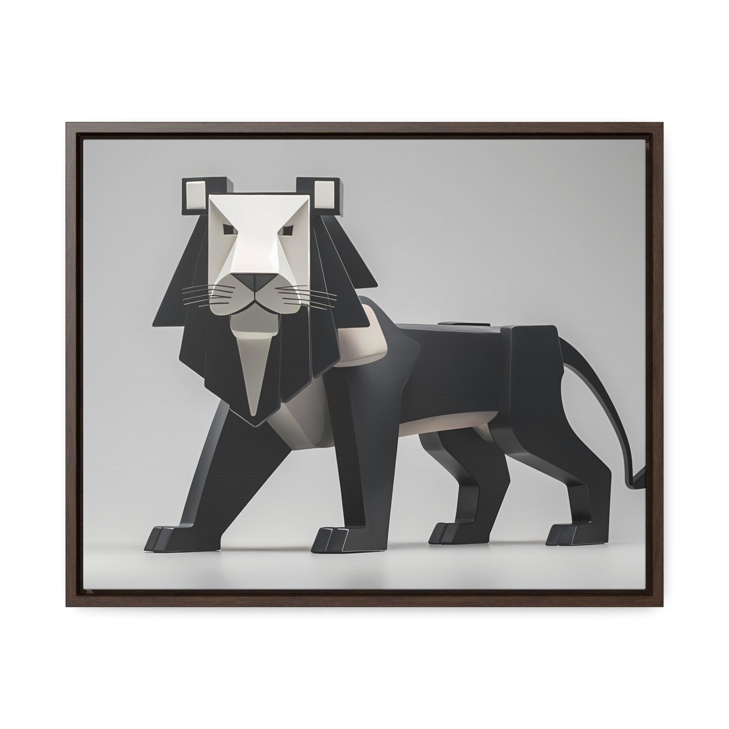 Regal Geometric Lion - Gallery Canvas Wraps, Horizontal Frame