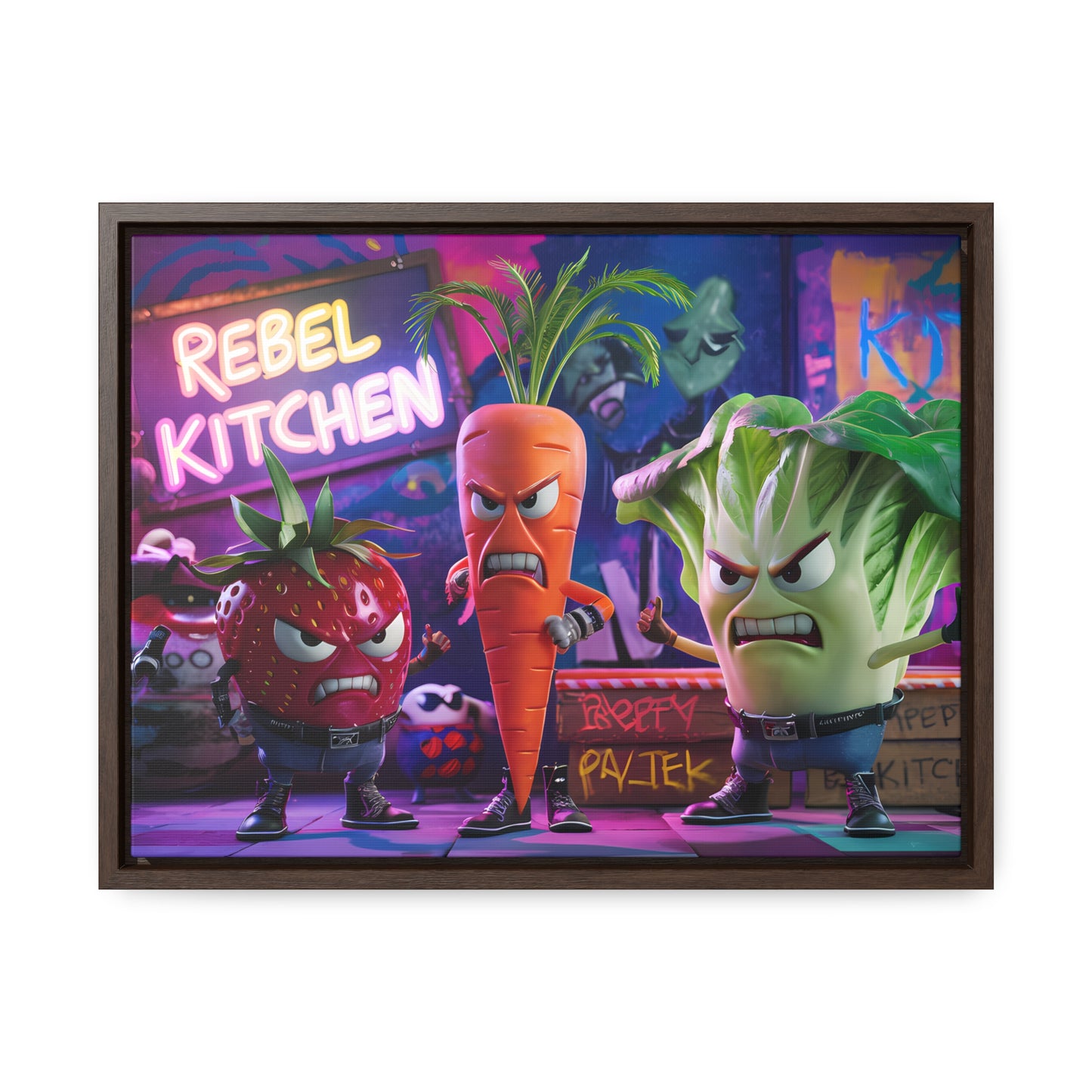 Rebel Veggie Squad - Gallery Canvas Wraps, Horizontal Frame