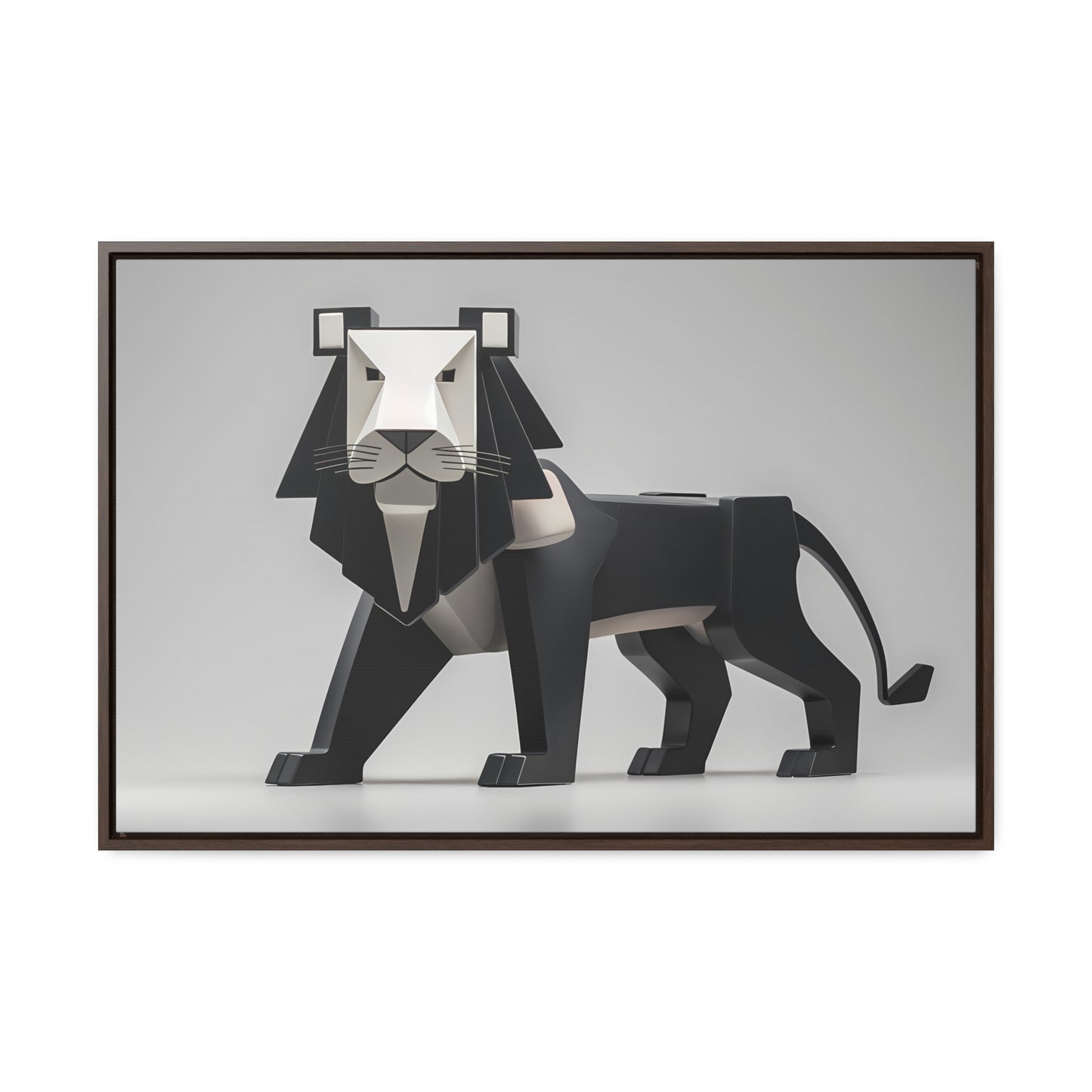 Regal Geometric Lion - Gallery Canvas Wraps, Horizontal Frame