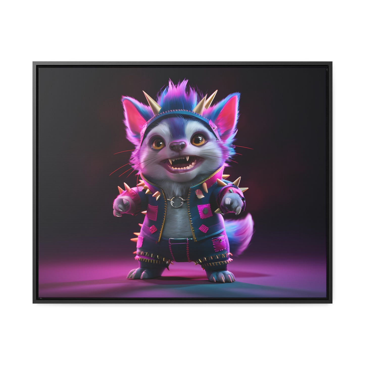 Punk Feline Fury - Gallery Canvas Wraps, Horizontal Frame
