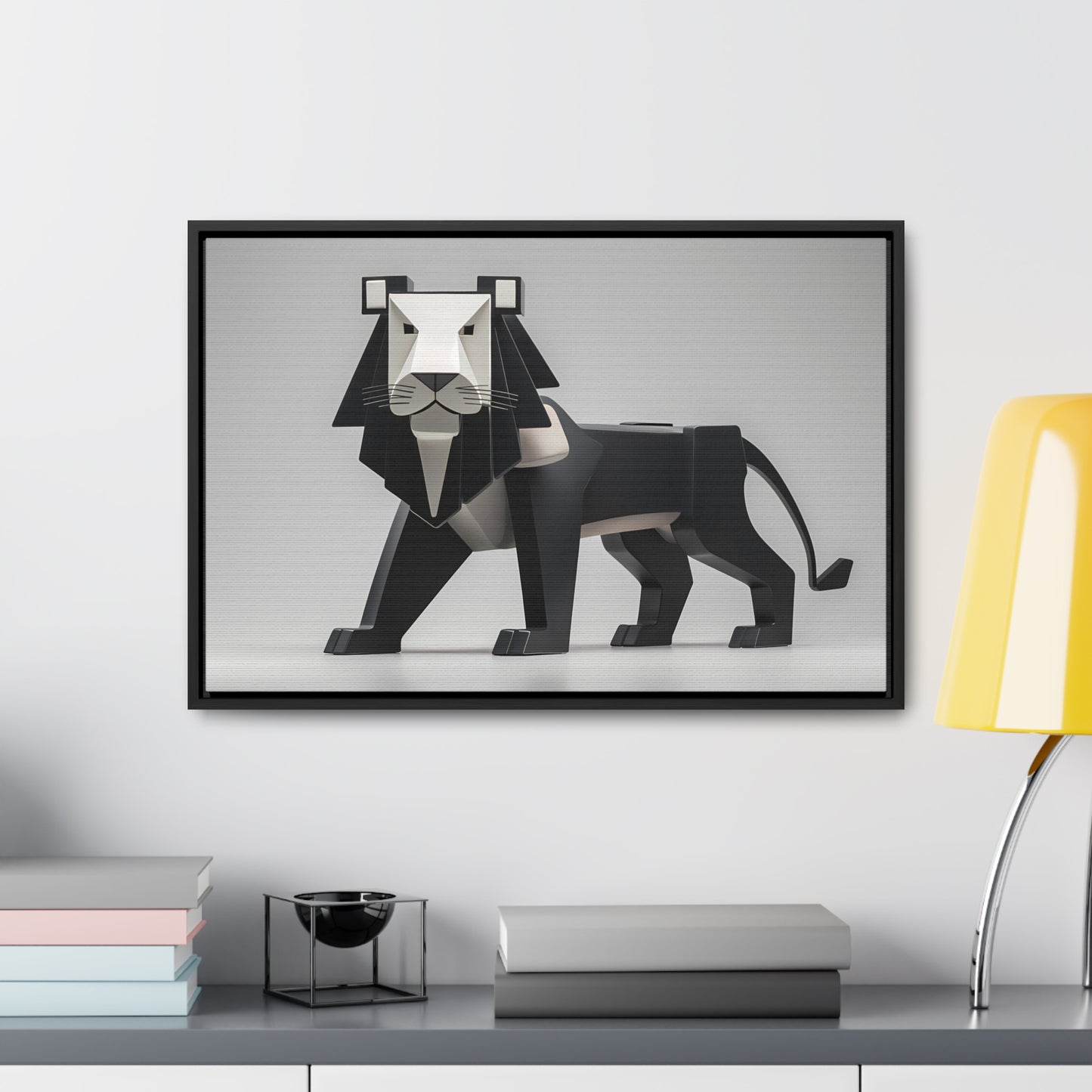 Regal Geometric Lion - Gallery Canvas Wraps, Horizontal Frame