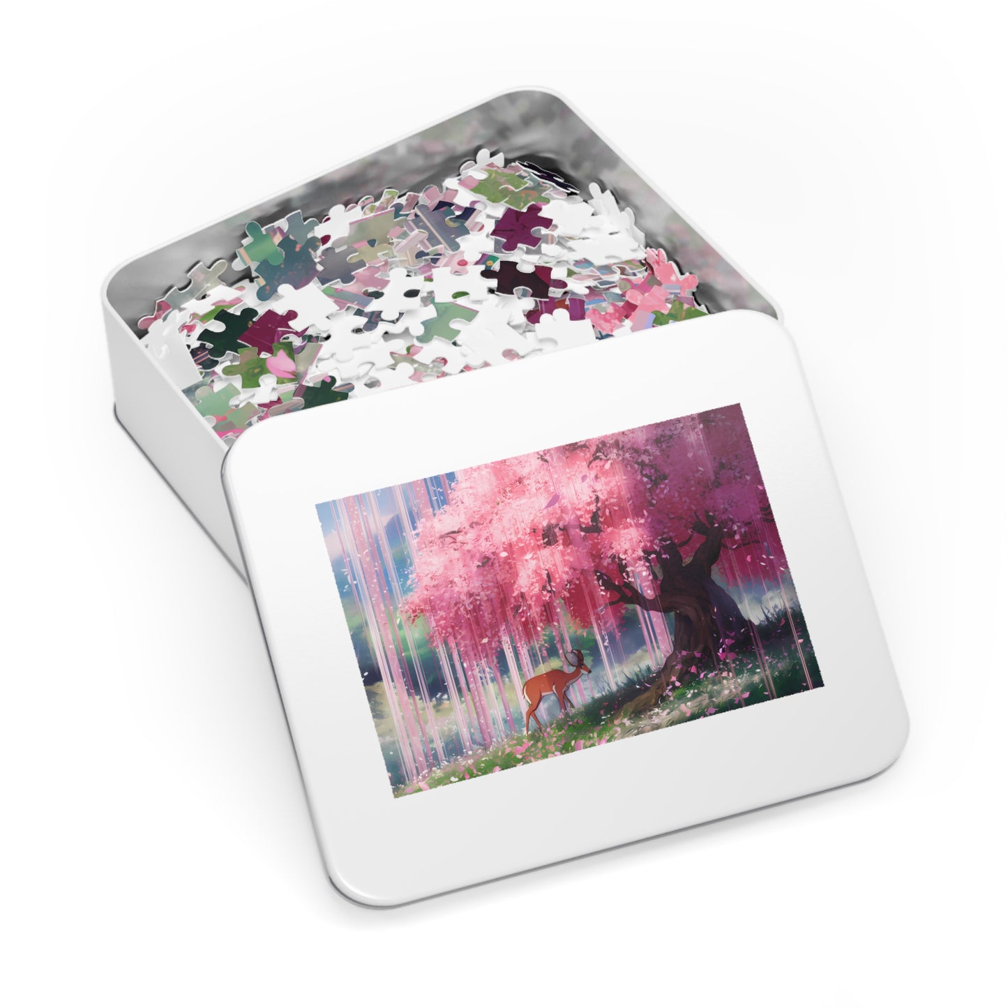 Serenity Under the Sakura Rain - Jigsaw Puzzle (30, 110, 252, 500,1000-Piece)