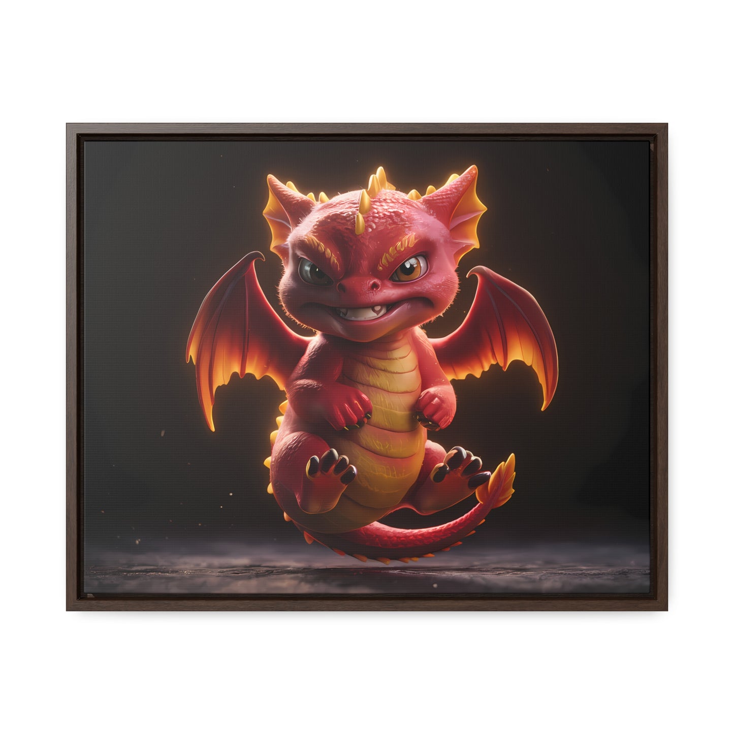 "Fiery Little Guardian" - Gallery Canvas Wraps, Horizontal Frame