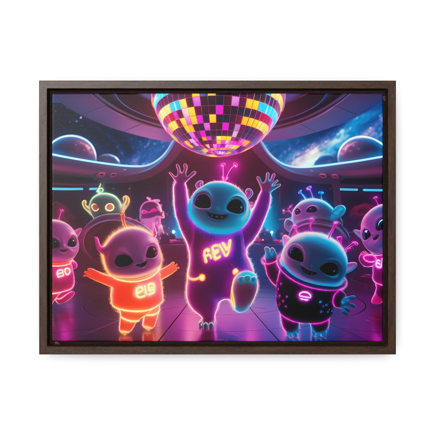 Intergalactic Neon Dance Party - Gallery Canvas Wraps, Horizontal Frame