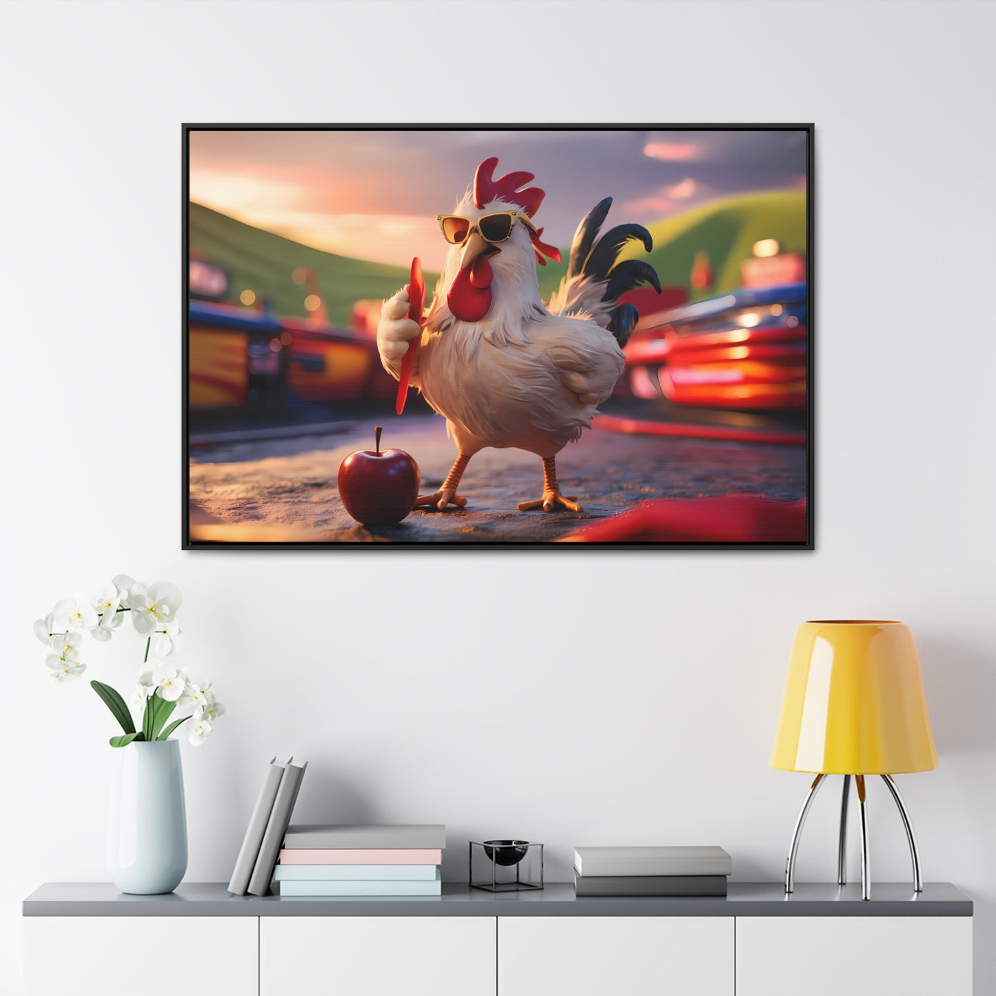 Cool Rooster at the Carnival - Gallery Canvas Wraps, Horizontal Frame
