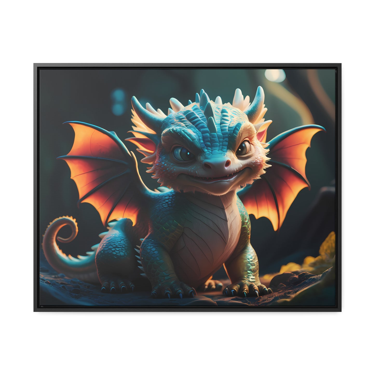 "Forest Guardian Hatchling" - Gallery Canvas Wraps, Horizontal Frame