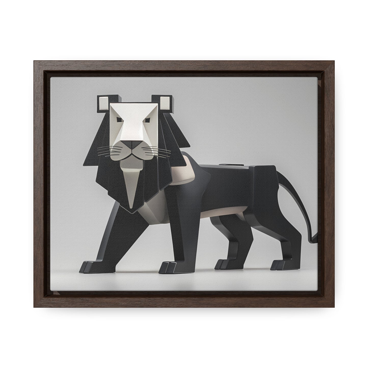 Regal Geometric Lion - Gallery Canvas Wraps, Horizontal Frame