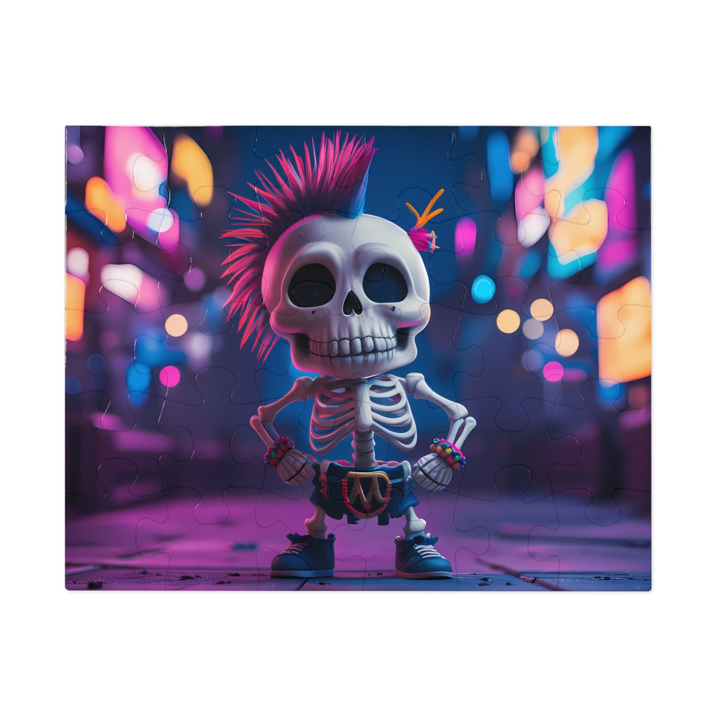 Rebel Bones in Neon Streets - Jigsaw Puzzle (30, 110, 252, 500,1000-Piece)
