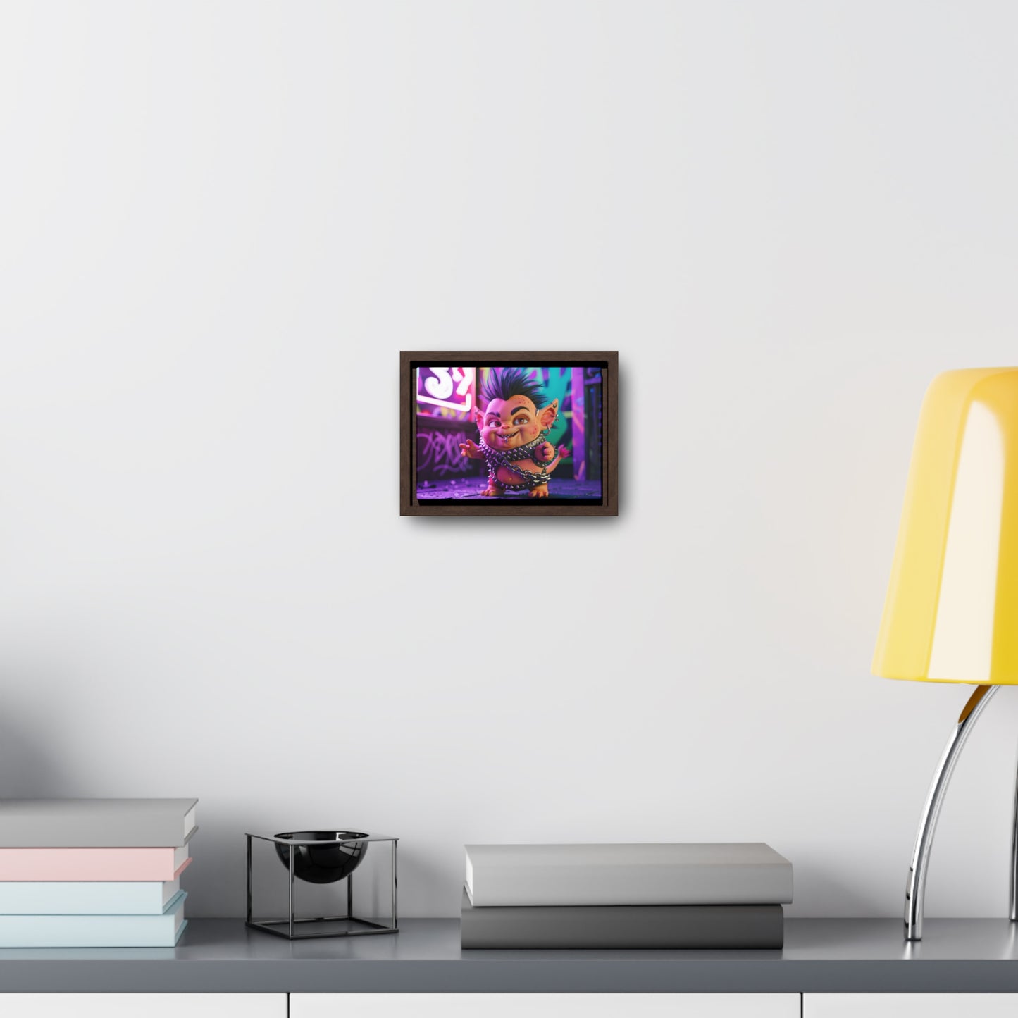 Punk Goblin in the Neon Alley - Gallery Canvas Wraps, Horizontal Frame