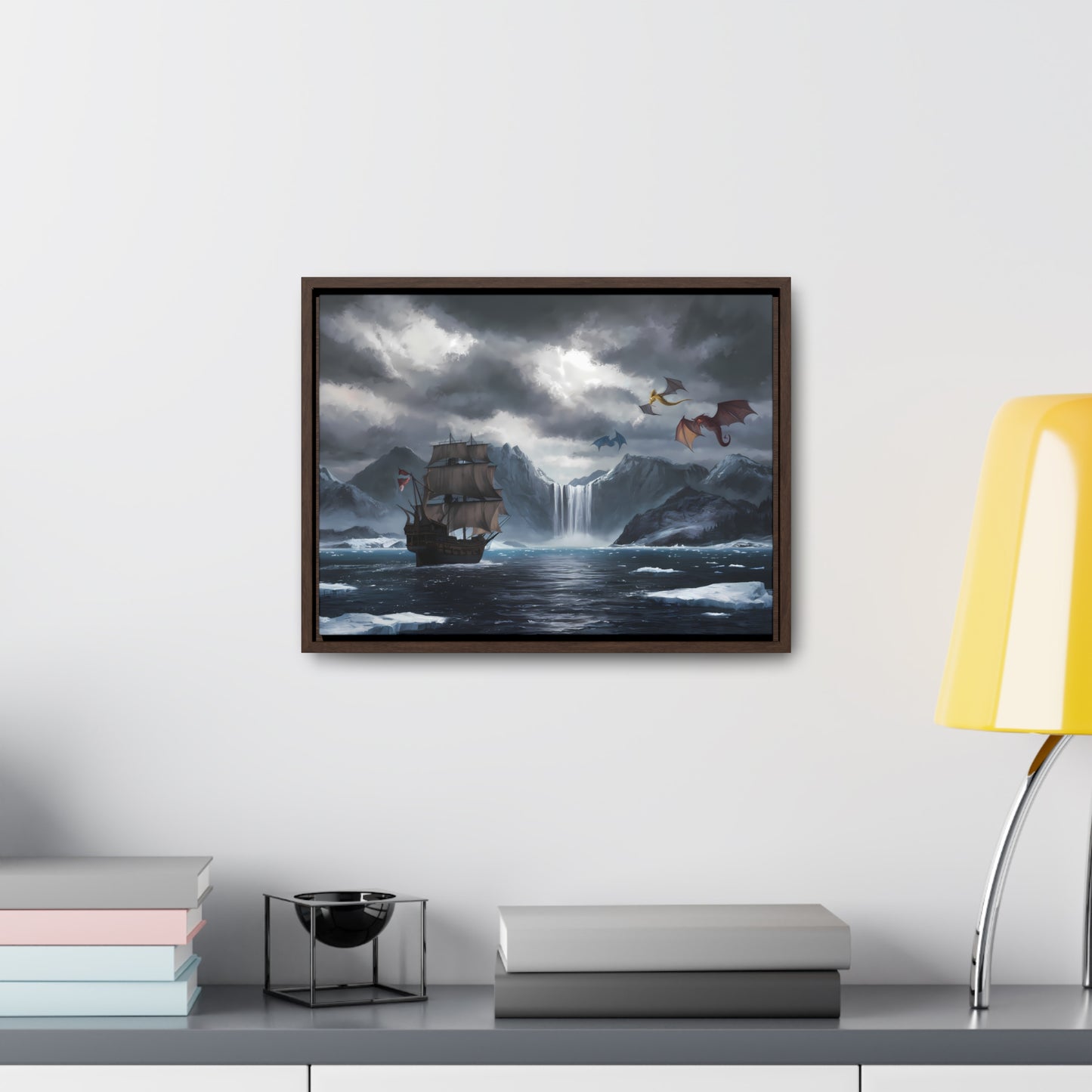 "The Voyage to Dragon's Fjord" - Gallery Canvas Wraps, Horizontal Frame